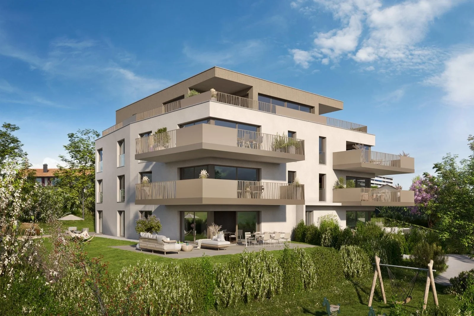 Les Terrasses de Morges, Morges — Perspective architecturale · Image de synthèse