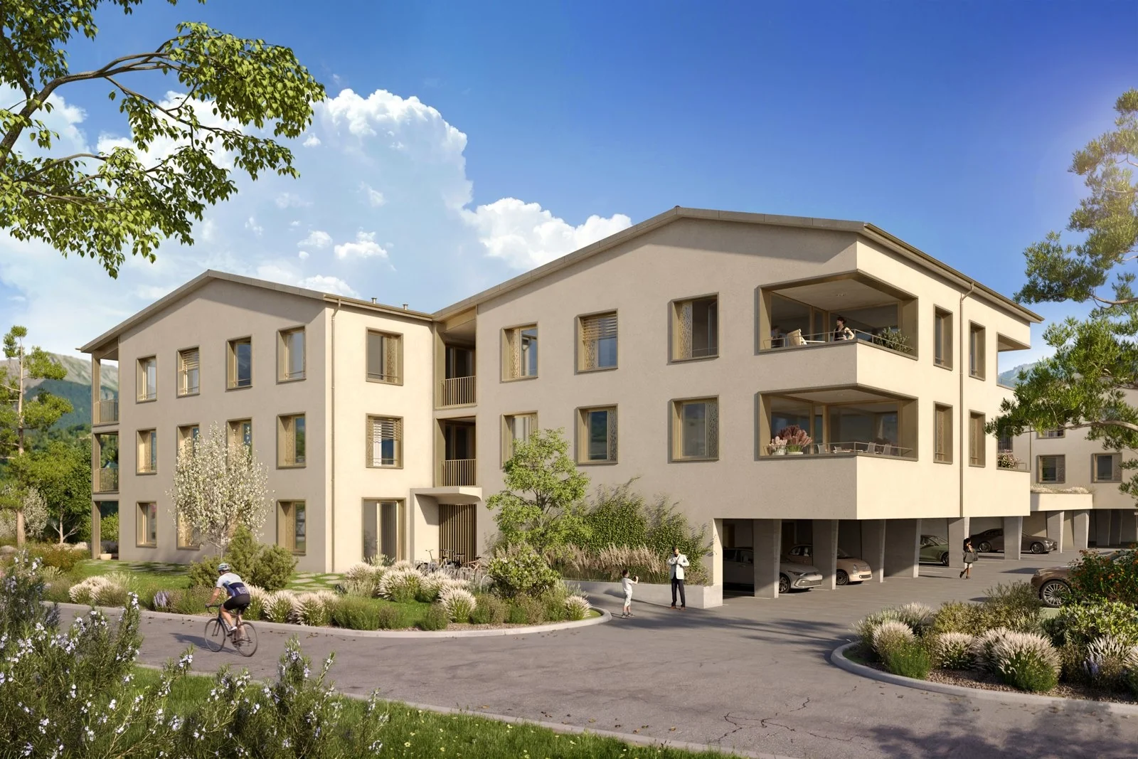 Résidence du Parc, Grimisuat — Perspective architecturale · Image de synthèse